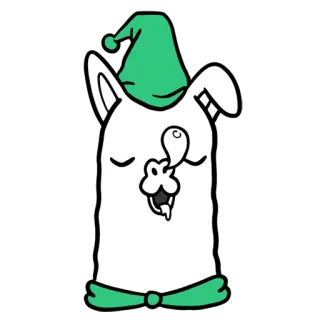 😴 lhama, natal, festivo, desenho animado, animal, caprichoso whatsapp sticker