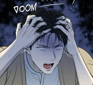 💦 DOOM hombre, anime, llorando, terror, estrés whatsapp sticker