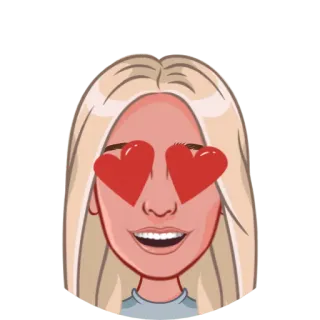 💑 hartjes ogen, liefde, blij, cartoon, vrouw telegram sticker