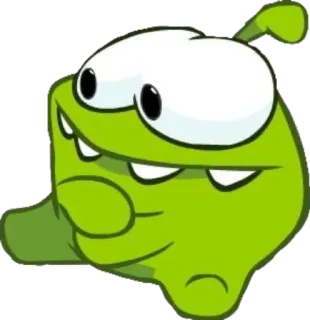 😏 Om Nom Cut the Rope verde, mostro, carino, gioco, cartone animato telegram sticker
