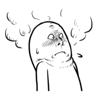 😳 การ์ตูน, ภาพประกอบ, ความเครียด, ประหม่า, กังวล telegram sticker