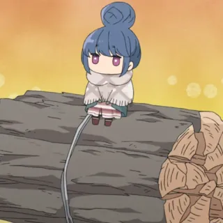 🪵 Rin Shima Yuru Camp Anime, Camping, Fofo, Chibi, Relaxante, Slice of Life telegram sticker