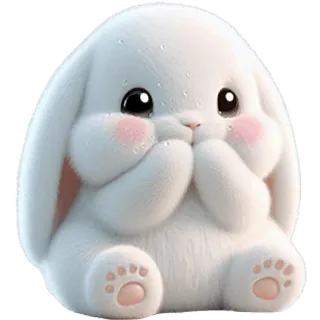 🤭 kelinci, imut, binatang, berbulu, kelinci, kawaii telegram sticker