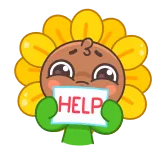 🆘 HELP Blume, Hilfe, traurig, Cartoon, Pflanze whatsapp sticker