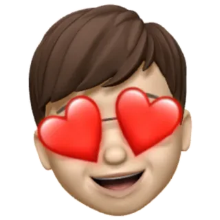 😍 любовь, эмодзи, сердечки, лицо, аватар, привязанность telegram sticker