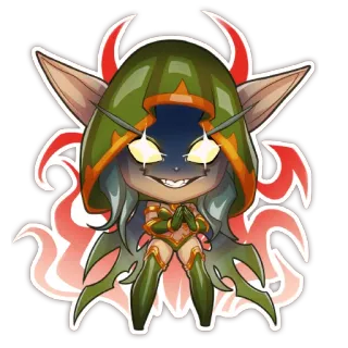 😈 Dämon, Cartoon, Elf, Böse, Hörner, Figur, Sticker telegram sticker