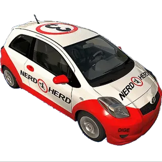 🚗 NERD HERD, DIGE автомобиль, ботаник, стадо, dige (непонятно, возможно, 'цифровой'), транспорт, транспортное средство telegram sticker