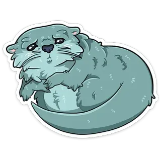 🥺 rái cá, dễ thương, động vật, buồn, hoạt hình, nhãn dán telegram sticker