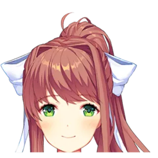 🙂 Monika Doki Doki Literature Club! anime, manga, cute, video game, DDLC telegram sticker