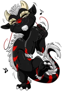 🕺 dragon, cartoon, cute, animal, fantasy, music telegram sticker