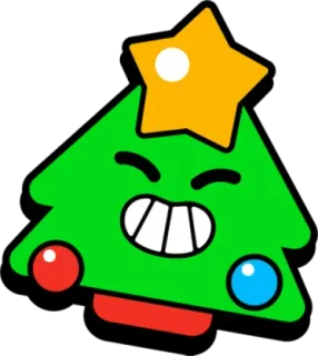 🎄 Christmas tree, cartoon, holiday, happy, star telegram sticker