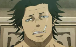 🗡 Yami Sukehiro Black Clover Yami, Black Clover, Anime, Rokok, Merokok whatsapp sticker