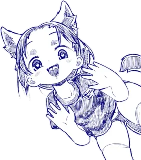 😄 Anime, Gadis kucing, Manga, Kawaii, Lucu, Karakter telegram sticker