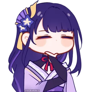 🤔 @HAWKS anime, cartoon, purple hair, cute telegram sticker