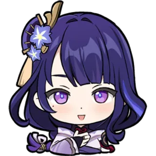 🤗 Raiden Shogun Genshin Impact Anime, Genshin Impact, Raiden Shogun, Videojuego, Lindo, Chibi telegram sticker