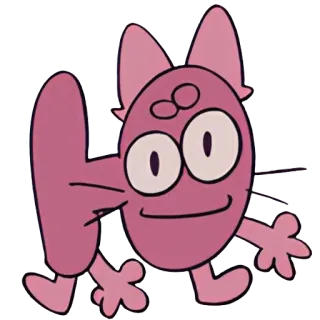 😽 Dibujos animados, Personaje, Rosa, Figura, Lindo, Ilustración telegram sticker