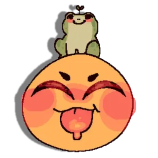 🐸 rana, emoji, lindo, gracioso, dibujos animados telegram sticker