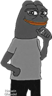 😐 Pepe the Frog Hossein Ghavidel pepe, kikker, internet meme, meme, personage telegram sticker