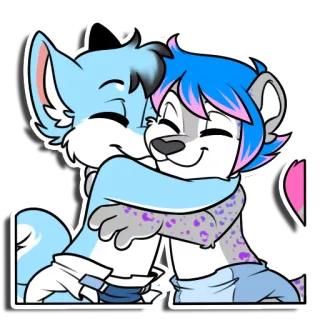 💜 Furry, Antropomorf, Knuffel, Cartoon, Schattig, Dier whatsapp sticker