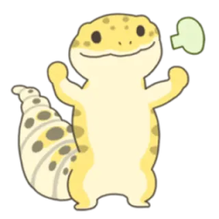 💪 gecko léopard, gecko, animal, dessin animé, reptile, mignon telegram sticker