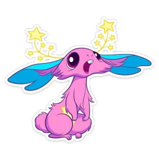 😳 stworzenie, różowy, niebieski, gwiazdy, fantazja, zwierzę whatsapp sticker