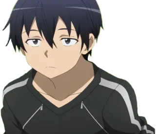 😕 Kirito Sword Art Online anime, kirito, sword art online, character, expression telegram sticker