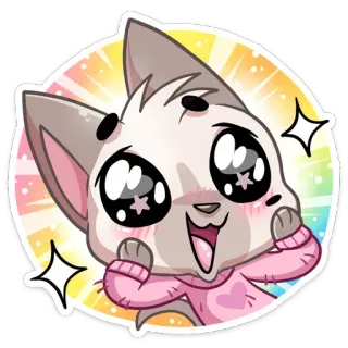 🤩 Katze, Kätzchen, kawaii, süß, Aufkleber, Tier whatsapp sticker