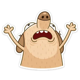 😡 cane, cartone animato, animale, divertente, adesivo, illustrazione whatsapp sticker