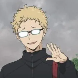 🌿 Kei Tsukishima Haikyuu!! Anime, Haikyuu, Kei Tsukishima, Tsukishima, Postać, Fala, Okulary telegram sticker