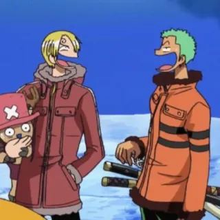 😂 Sanji, Zoro, Chopper One Piece Аниме, Ван Пис, Санджи, Зоро, Чоппер telegram sticker