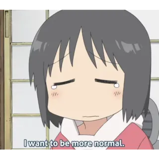 😔 I want to be more normal. Anime, Triste, Normale, Piangere, Cartone animato telegram sticker