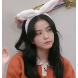 🧐 Jisoo kpop, sängerin, frau, blackpink, hasenohren, süß telegram sticker