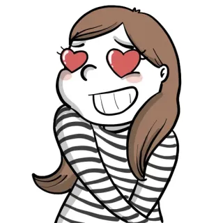 💩 amour, coeur, dessin animé, fille, affection, mignon, yeux telegram sticker
