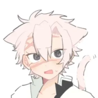 🤍 Sanemi Shinazugawa Demon Slayer 动漫, 猫耳, 粉丝作品, 贴纸, 鬼灭之刃 telegram sticker