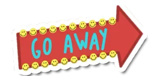 👉 GO AWAY dégage, flèche, message, émojis, autocollants whatsapp sticker