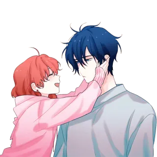 ❤️ Anime, Casal, Amor, Afeição, Fofo, Relacionamento whatsapp sticker