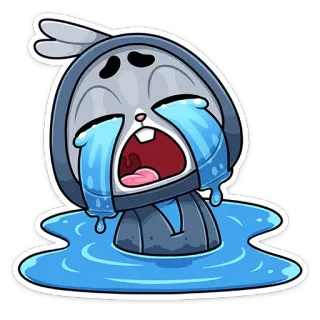 😭 piangere, triste, coniglio, cartone animato, emozione, lacrime whatsapp sticker