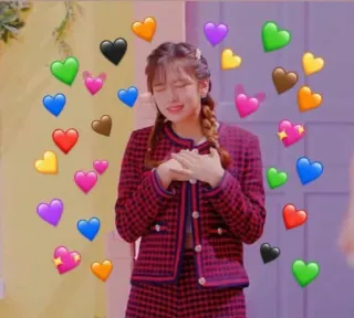 🥰 coeurs, amour, kpop, joyeux, femme, affection, reconnaissant telegram sticker
