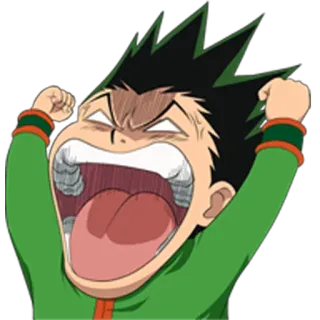 😠 Gon Freecss Hunter x Hunter Anime, Shonen, Jäger, Wütend, Kind telegram sticker