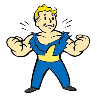 💪 Vault Boy Fallout Vault Boy, Fallout, Linh vật, Trò chơi điện tử, Nhân vật telegram sticker