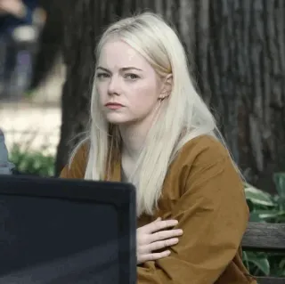🧊 Emma Stone Frau, Schauspielerin, Promi, Porträt, blond whatsapp sticker