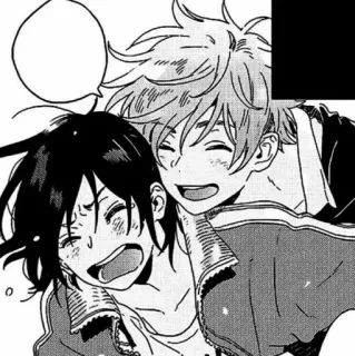 🖤 anime, manga, sorridente, amicizia, due persone, cartone animato telegram sticker