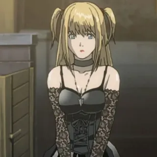 🍎 Misa Amane Death Note Anime, Death Note, Misa Amane, Gótico, Personagem, Feminino, Loira telegram sticker