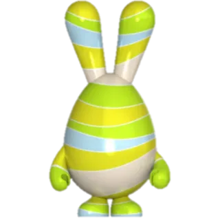 🐰 กระต่าย, อีสเตอร์, ลาย, สีเหลือง, สีเขียว, สัตว์ telegram sticker