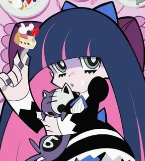 💗 Stocking Anarchy Panty & Stocking with Garterbelt Anime, Cartoon, Dessert, Kawaii, Figur, Stocking, Anarchy telegram sticker