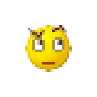 🤔 emoji, enojado, pixelado, amarillo, frustrado whatsapp sticker