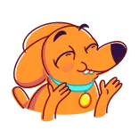 👉 cane, cartone animato, felice, carino, animale, animale domestico telegram sticker