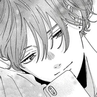 🍳 Anime, Mangá, Menino, Retrato, Smartphone, Ilustração, Arte telegram sticker
