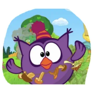 🍔 kartun, burung hantu, hewan, jamur telegram sticker