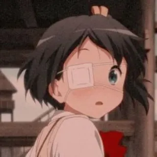 🤯 Anime, Mädchen, Charakter, Augenklappe, Süß, Manga, Porträt telegram sticker